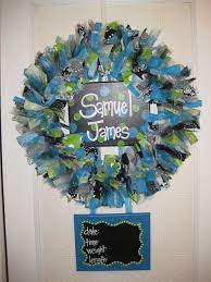 65 Baby Boy Wreath Ideas Baby Boy Wreath Deco Mesh Wreaths Baby Wreath