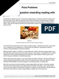 Readworks answers ― answers to everything related to readworks to help with that, we gathered all the answers/ keys of stories or chapters of readworks which are listed below. Pizza Problems Reading Comprehension Learning