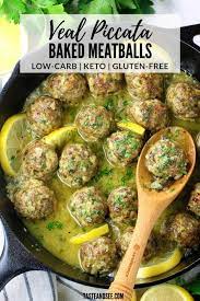 Veal Piccata Baked Meatballs Veal Recipes Ground Veal Recipes Veal Piccata