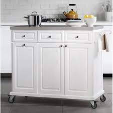 Diy kitchen island on wheels: Sj Collection Buckhead Portable Kitchen Island Cart Cabinet On Wheels W Stainless Steel Top And Storage White Walmart Com Walmart Com