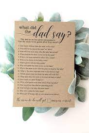 What Did The Dad Say Baby Shower Game Baby Shower Game Cards Baby Shower Games Boy Baby Shower Card