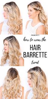 How To Wear The Hair Barrette Trend Pursuing Pretty Headband Hairstyles Pretty Hairstyles Clip Hairstyles