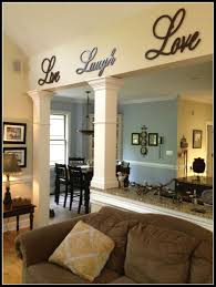 Check Out These Hand Built Columns In The Kitchen Entry Way Plus The Large Live Laugh Love Sunken Living Room Living Room Remodel Home
