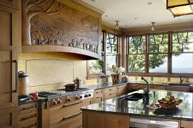 traditional kitchen custom carving hood