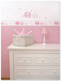 Zuckersusse Babyzimmer Bordure Und Wandsticker Mit Elefanten Und Sternen In Rosa Grau Von Dinki Balloon Naturlich Kinder Zimmer Kinderzimmer Weiss Kinderzimmer