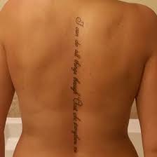 Philippians 4 13 Spine Tattoo Shoulder Tattoos For Women Tattoo Women Back Spine Tattoo
