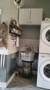Subway Tiles With Dark Grout Lines Corrugated Metal Wainscoting Porcelain Tile That Bathroom Industrial Chic Industrial Farmhouse Decor Vintage Laundry Room