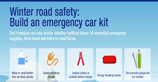 Winter Road Safety Build An Emergency Car Kit Infographic