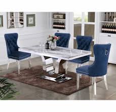 Shop with afterpay on eligible items. Beata 5 Pc White Navy Blue Dining Table Set By Best Quality Furniture