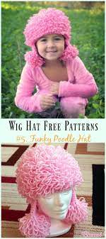 Wig Hat Free Crochet Patterns For Halloween Crochet Free Halloween Hat Patterns Wig Crochet Hats Crochet Wig Crochet