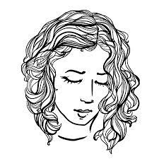 The hair also grows outward from the scalp, so it sticks out in different directions.</p> <. Doodle Woman With Curly Hair On White Background Coloring Page Royalty Free Cliparts Vectors And Stock Illustration Image 64921302