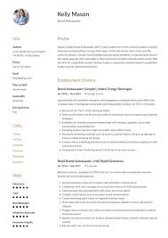 This resume was written by our experienced resume writers specifically for this profession. Brand Ambassador Resume Writing Guide 12 Templates 2020
