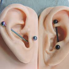 Maybe you would like to learn more about one of these? L Shaped 14g Industrial Barbell Double Pierced Earring Etsy