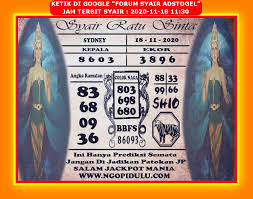 Kode Syair Sydney Rabu 18 November 2020 Kumpulan Syair Toto