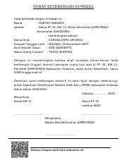 Ketahui syarat dan cara membuat skdp dalam artikel berikut ini. Surat Keterangan Domisili 1200511006900498 Pdf Surat Keterangan Domisili Yang Bertanda Tangan Di Bawah Ini Nama Jabatan Dartin Yunianto Ketua Rt 35 Rw Course Hero