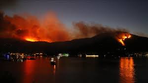 A forest fire broke out in manavgat district (antalya province, southern turkey) on the night of 28 july burning approximately 1,500 hectares. Kqaud6gxllmdlm