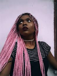 Black And Blue Box Braids On Dark Skin Pin By Contemporary Braids On Box Braids Hairstyles Hair Styles Black Girl Pink Hair Box Braids Hairstyles