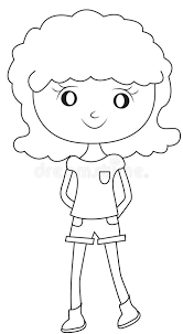 So can assure the most satisfying work professionally. Girl With A Curly Hair Coloring Page Stock Illustration Illustration Of Clothing Draw 54738686