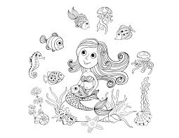 Select from 35970 printable coloring pages of cartoons, animals, nature, bible and many more. Mermaid And Fishes Mermaids Adult Coloring Pages