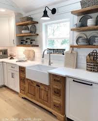Layout Sink Open Shelving In 2020 Farmhouse Kitchen Remodel Diy Kitchen Remodel Rustic Kitchen Design