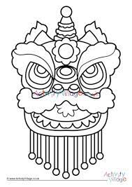 Chinese lion dance coloring page california indian basket coloring page california's capitals and flag coloring page park rangers coloring page spanish settlements of california activity my favorite park activity. Lion Dance Mask Colouring Page
