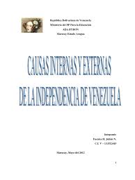 La división de clases principalmente entre criollos y españoles. Causas Internas Y Externas De La Independencia De Venezuela Venezuela Imperio Espanol