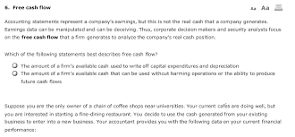 Solved Aa Aa E 6 Free Cash Flow Accounting Statements R Chegg Com