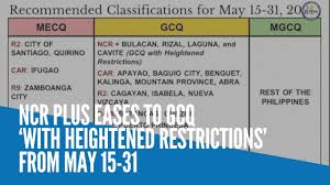 Under the mecq, roque said, stringent limiting movement and transportation of people, strict regulation of operating industries. Ncr Plus Eases To Gcq With Heightened Restrictions From May 15 31 Inquirer News