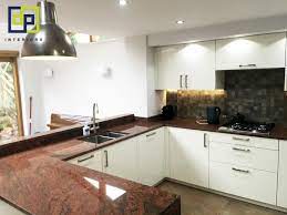 Red Granite Kitchen Finished Red Granite Countertops Granite Kitchen Granite Countertops Kitchen