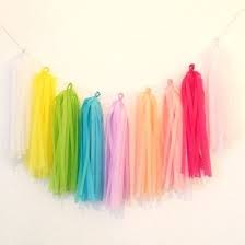 Tassel Quasten Puschel Papiergirlande Regenbogen Papiergirlande Party Girlande Girlanden