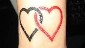 Black And Red Heart Pin On Ink