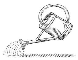 Hand Drawn Vector Drawing Of A Watering Can For Gardening Watering Can