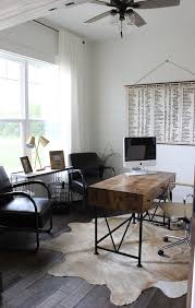Industrial Farmhouse Home Office With Shiplap Masculine Home Office With Shiplap Paneling Sou Home Office Bedroom Rustic Home Offices Industrial Home Offices