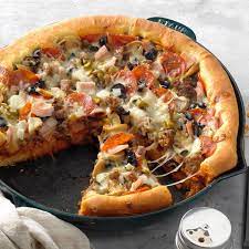 Cast Iron Favorite Pizza Recipe Deep Dish Pizza Recipes Deep Dish Pizza Recipe