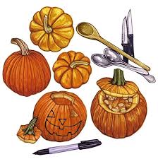 403 likes 8 comments laura manfre laura manfre on instagram pumpkin carving for halloween illu autumn illustration pumpkin carving illustration