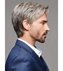 Old Men S Straight Grey Short Without Bangs Monofilament Synthetic Wig Mens Wigs Mens Hairstyles Short Wigs
