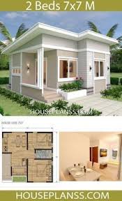 Small House Design Plans 7x7 With 2 Bedrooms House Plans 3d In 2020 Small House Design Plans Small House Design Small House Design Philippines