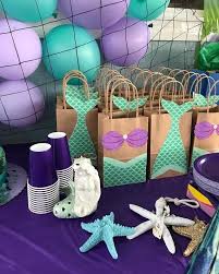 Make your mermaid birthday party enchanting with these party ideas like cakes, favors, decorations, food and more!. Mermaid Favor Bags Mermaid Party Bags Mermaid Birthday Party Etsy Ocean Fiestas De Cumpleanos Para Chicos Bolso De Fiesta Decoraciones De Fiesta De Sirena