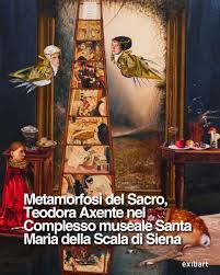 Dal 14 novembre 2025 all'11 gennaio 2026 il complesso museale  @santamariadellascala di Siena presenta Metamorfosi del Sacro, la prima  personale istituzionale di Teodora Axente, una delle voci più intense e  visionarie della