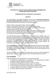 The Arab Coalition Of Cities Against Racism Discrimination Xenophobia And Intolerance Guidelines And Terms Of Reference Of The Lead City Unesco Digital Library