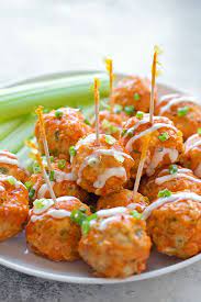 30 Minute Buffalo Chicken Meatballs Recipe Recipes Chicken Appetizers Cooking Recipes