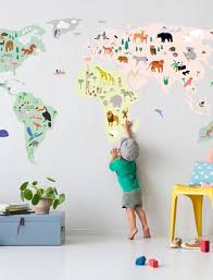 Wall Sticker World Map By Mimi Lou In 2020 Wall Stickers World Wall Stickers World Map Kids Room Wall