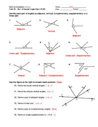 Complementary and supplementary angles worksheets complementary and supplementary angles pdf worksheets are sure to get the ball rolling for students of seventh and eighth grade in recognizing the angles. Fillable Online Identify Each Pair Of Angles As Adjacent Vertical Complementary Supplementary Or A Linear Pair Fax Email Print Pdffiller