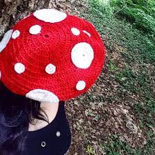 Mushroom Beret Hat Fly Agaric Electric Forest Festival Rave Etsy In 2021 Crochet Mushroom Beret Crochet Hats