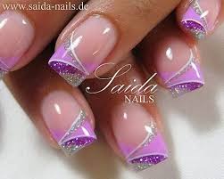 Pinned By Www Simplenailarttips Com French Manicure Nail Art Design Ideas Advanced Purples And Silver Nageldesign Nagelideen Nagelkunstanleitung