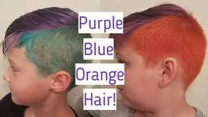 Follow up with vibrant orange daily conditioner any time after you shampoo to replace lost pigment, and refresh with coloring conditioner about once a week! Purple Blue Orange Hair On Boys With Arctic Fox Youtube