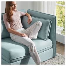 Vallentuna Modular Corner Sofa 3 Seat With Storage Hillared Light Blue Ikea Modular Corner Sofa Vallentuna Seating