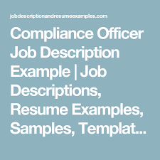 Compliance Officer Job Description Example Clerk Jobs Data Entry Jobs Job Description