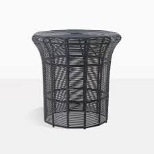 Wicker furniture used on patios is elegant and versatile the resins used in quality outdoor wicker furniture are available in variety of colors and types. Poppi Outdoor Side Table Tall Black Teak Warehouse