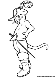 Print coloring of rain and free drawings. Puss In Boots Coloring Picture
